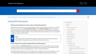 Using SPX Passwords - Sophos | Email Appliance Documentation