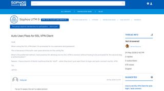 Auto User/Pass for SSL VPN Client - VPN: Site to ... - Sophos Community