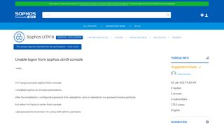 Unable logon from sophos utm9 console - General Discussion ...