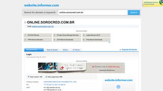 online.sorocred.com.br at Website Informer. Login. Visit Online Sorocred.