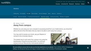 Away from campus | iSolutions | University of Southampton