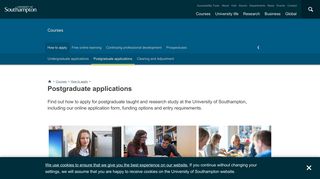 Postgraduate applications | University of Southampton
