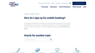How do I sign up for mobile banking? | Sound Credit Union
