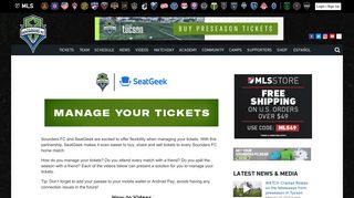 How to Manage Tickets | Seattle Sounders FC