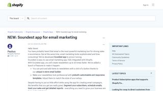 NEW: Soundest app for email marketing - Shopify Community