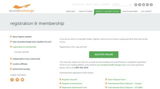Registration & Membership - SoundExchange