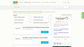 25% off Sweet Tomatoes Coupons, Promo Codes 2019