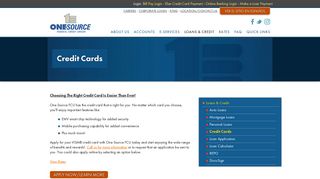 Credit Cards - One Source Federal Credit Union
