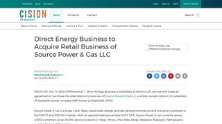 Direct Energy Business to Acquire Retail Business of Source Power ...