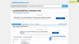 sourcetimepro1.ceridian.com at WI. Login - Ceridian Time Professional