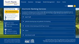 Electronic Banking Services from South Atlantic Bank