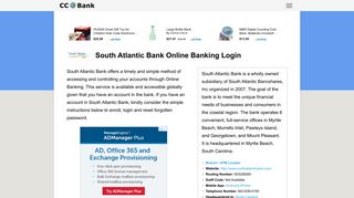 South Atlantic Bank Online Banking Login - CC Bank