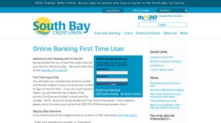 Online Banking First Time User - South Bay Credit Union