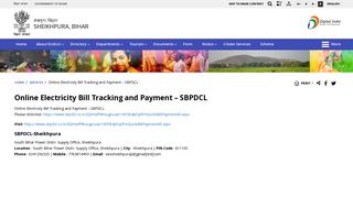 Online Electricity Bill Tracking and Payment – SBPDCL | District ...