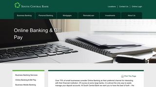 Online Banking & Bill Pay - South Central Bank