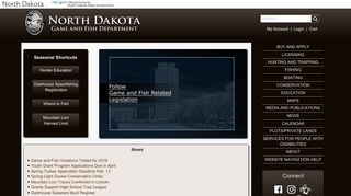 North Dakota Game and Fish: Home