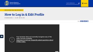 How to Log in & Edit Profile | South Dakota State University