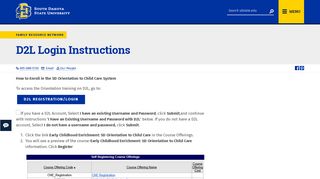 D2L Login Instructions | South Dakota State University