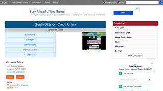 South Division Credit Union - Evergreen Park, IL - Credit Unions Online