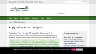 Apply online for a school place | South Gloucestershire Council
