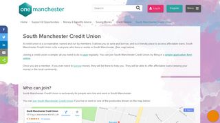 South Manchester Credit Union | One Manchester