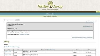Valley Co-Op - Products: South Mountain Creamery