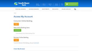 Access My Account | South Shore Bank