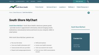 South Shore MyChart | South Shore Health