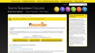 Online & Hybrid Login Information - South Suburban College