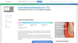 Access south-thames.blackboard.com. This instance of Learn is no ...