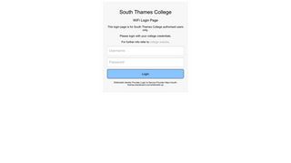 South Thames College - Login Page - markcarne.co.uk