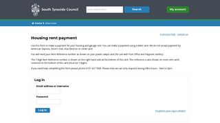 Housing rent payment | eServices | South Tyneside Council