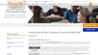 Introducing the New Campus Common Mobile Site - South University
