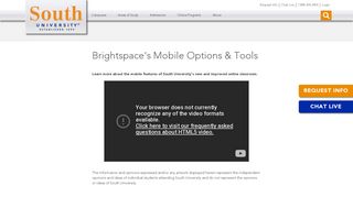 Brightspace's Mobile Options & Tools - South University