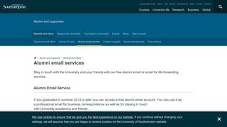 Alumni email services | University of Southampton