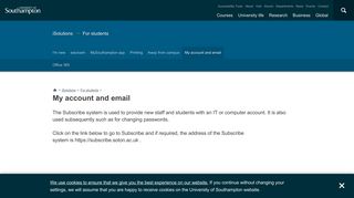 My account and email | iSolutions | University of Southampton