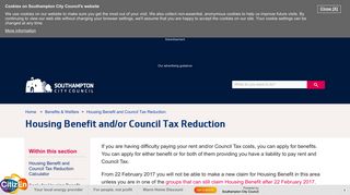 Housing Benefit and/or Council Tax Reduction - Southampton City ...