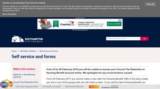 Self service and forms - Southampton City Council