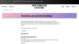 Members get priority booking | Southbank Centre