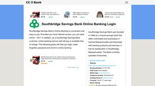 Southbridge Savings Bank Online Banking Login - CC Bank