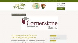 Cornerstone Bank (frmr Southbridge Savings) - The Last Green Valley