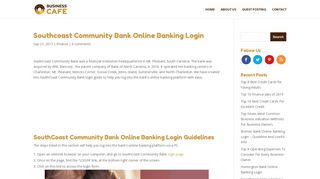 Southcoast Community Bank Online Banking Login - Business Cafe