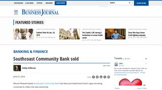 Southcoast Community Bank sold > Charleston Business Journal