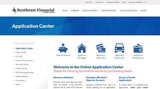 Application Center | Southeast Financial Credit Union