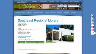 Southeast Regional Library - Wake County Government