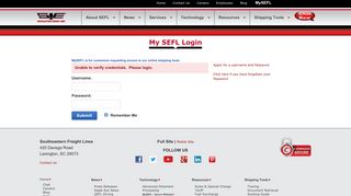 My SEFL - Southeastern Freight Lines, Inc.