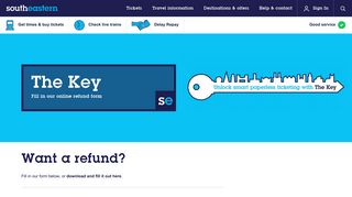 The Key Online Ticket Refund | Southeastern