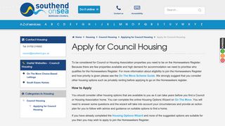 Apply for Council Housing - Southend-on-Sea Borough Council