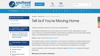 Tell Us if You're Moving Home - Southend-on-Sea Borough Council
