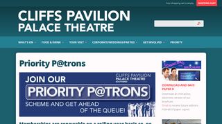 Priority Booking | Southend Theatres - The Cliffs Pavilion